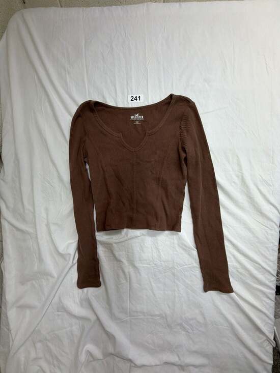 Hollister Tops - Hollister Brown Thermal Waffle Knit Long Sleeve Notch Neck Top Size M